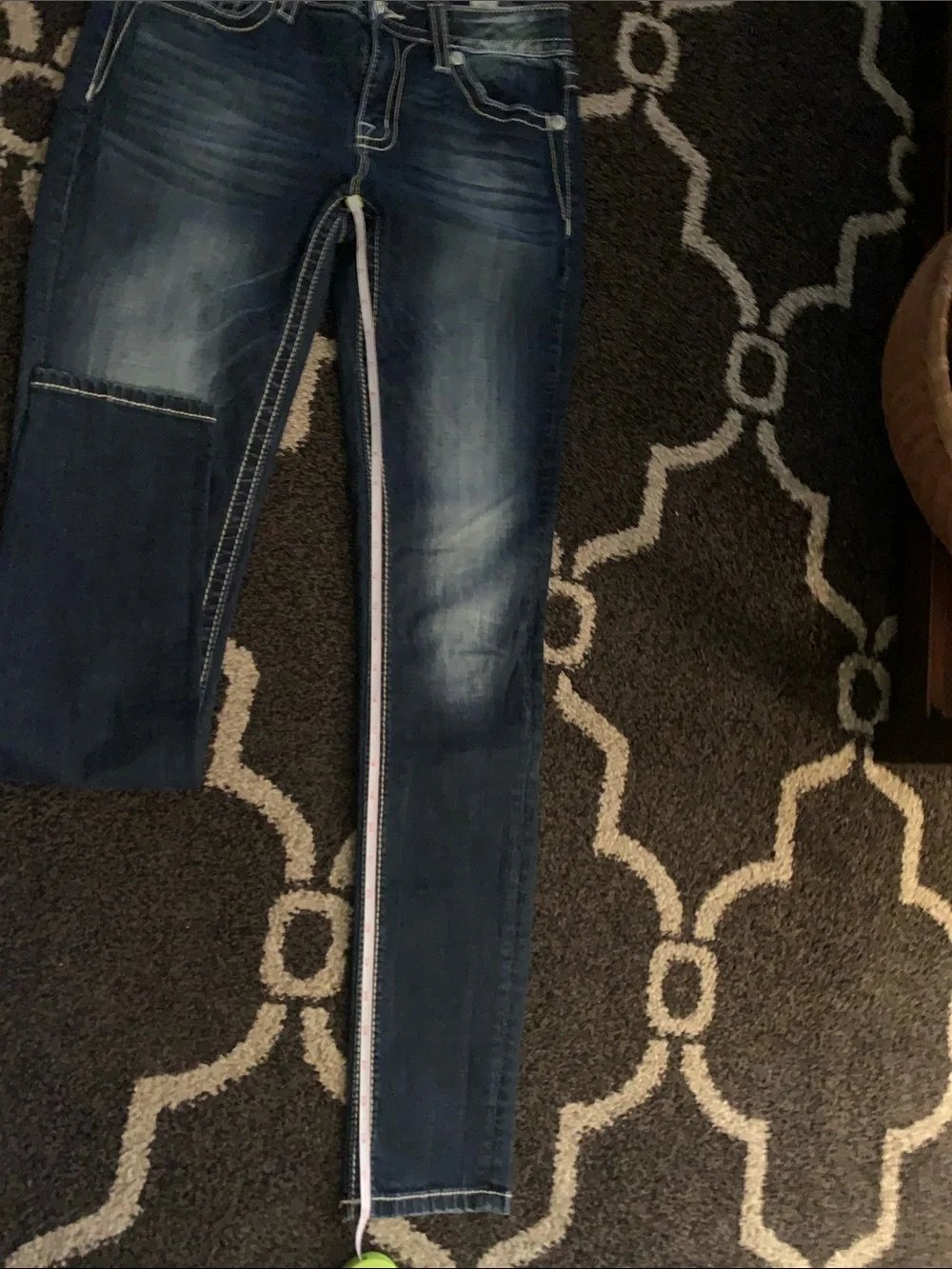 Miss Me Dark Blue Skinny Jeans with Embroidered Back Pocket